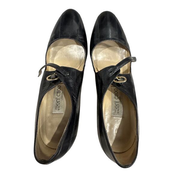 Jimmy Choo Women's Black Ankle Adjustable Strap Heel Shoes-Size:EU 39 1/2 (US 9) - Picture 1 of 7